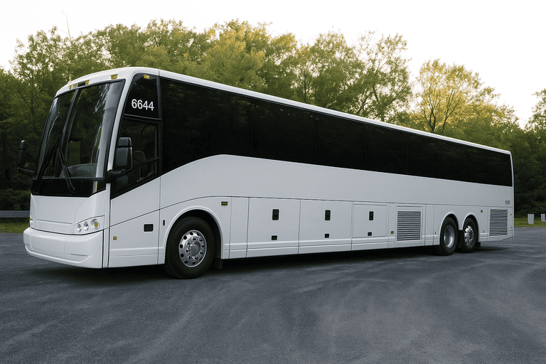 exterior of Charter Bus Rental Ypsilanti coach bus